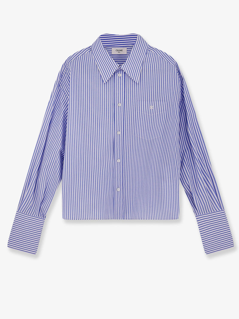 Cropped striped cotton shirt