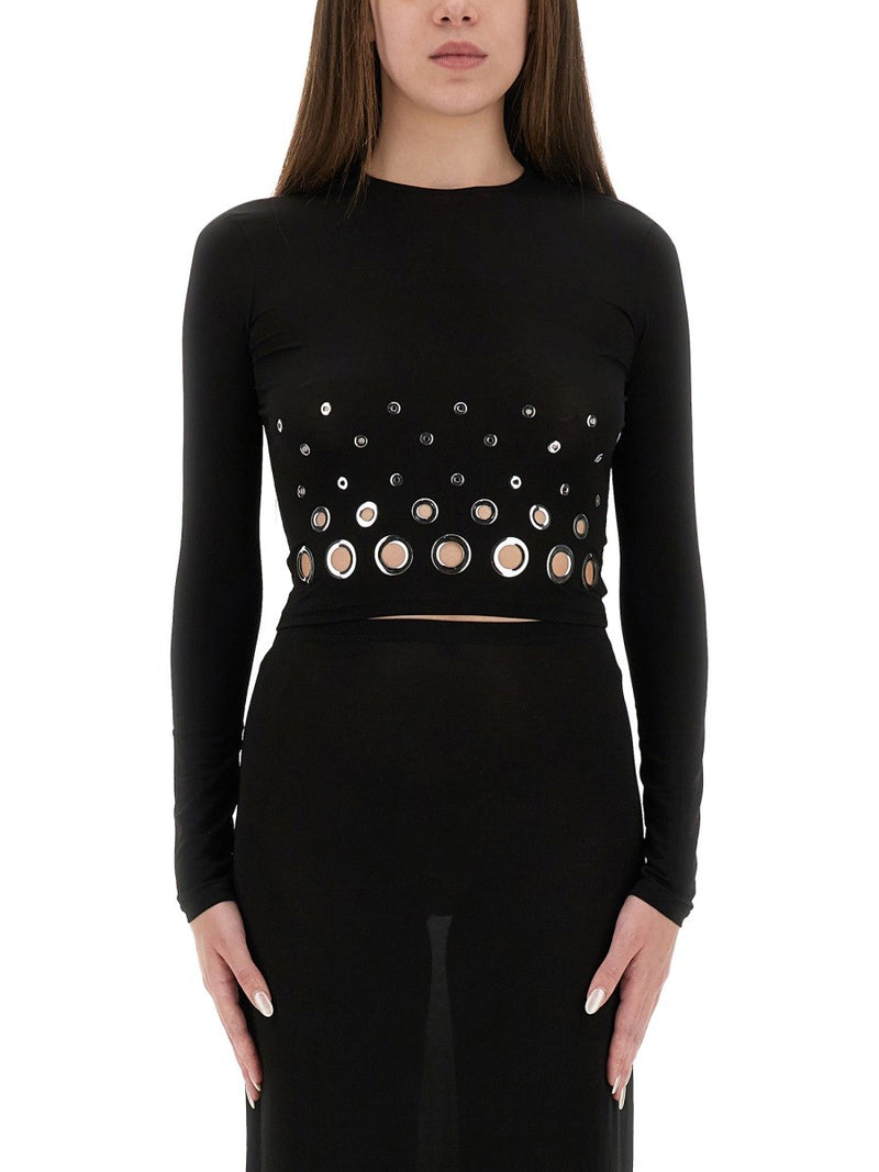 CROPPED TOP WITH EYELETS