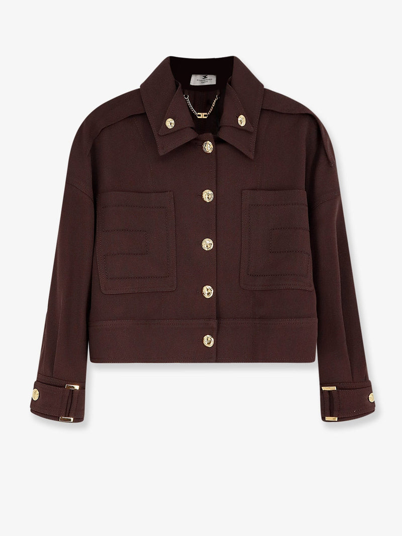 Cropped viscose jacket