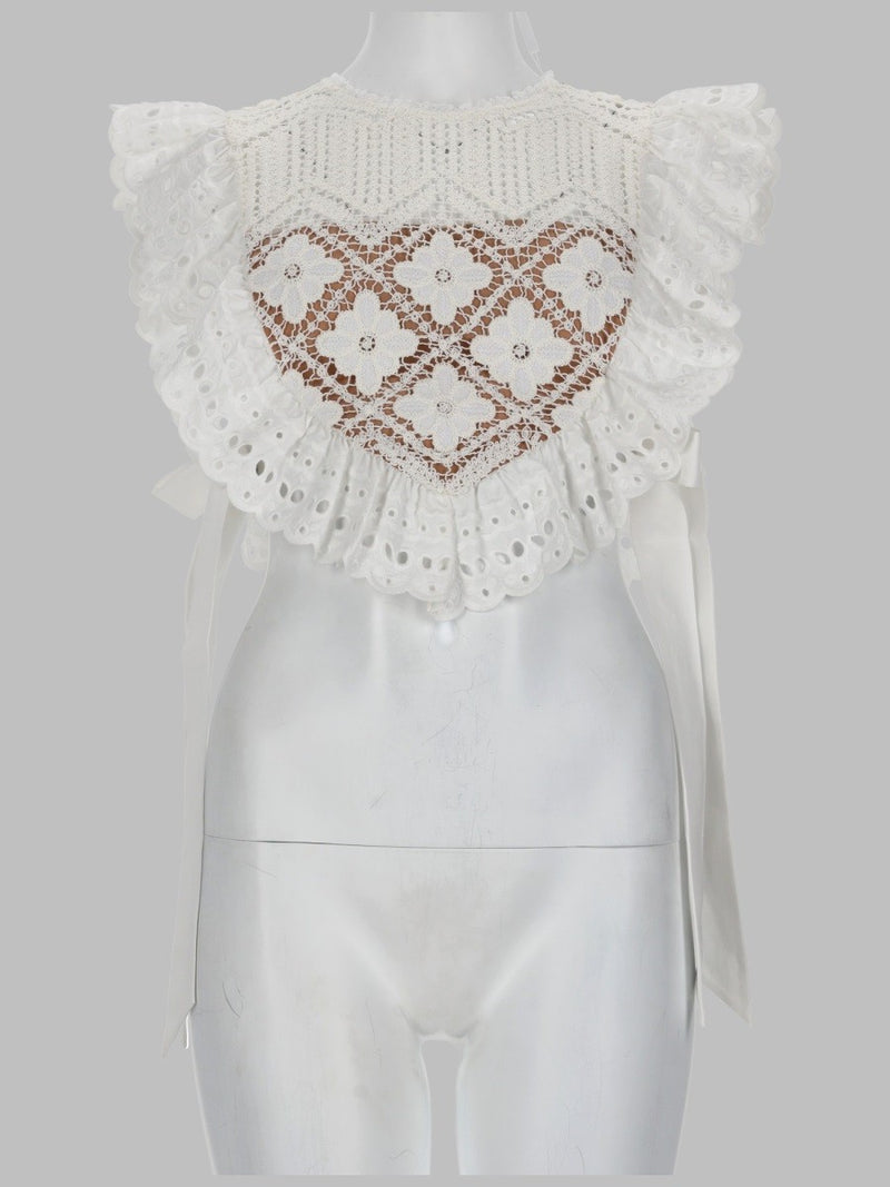 CROPTOP IN CROCHET CON INSERTI IN PIZZO