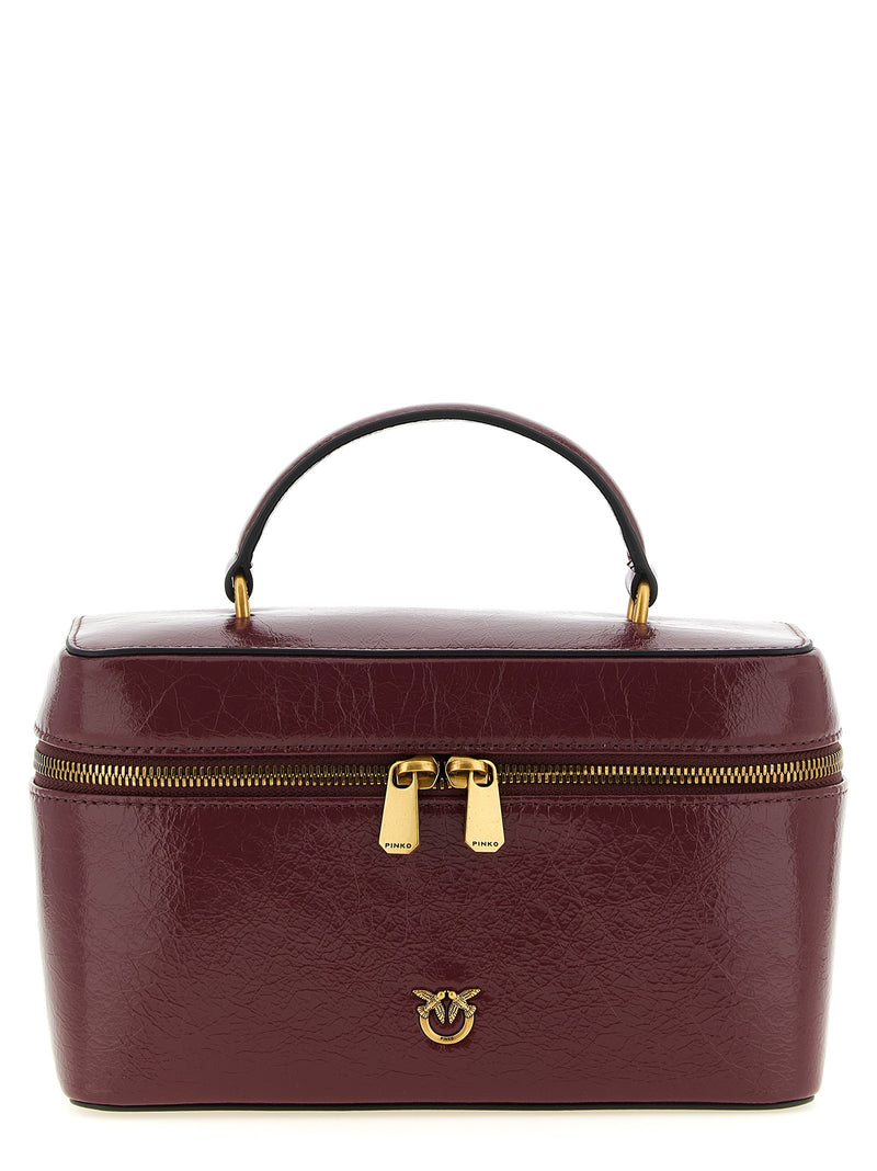 Crumpled effect leather handbag
