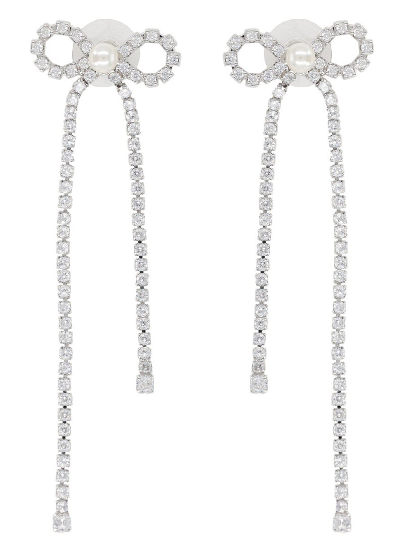 "CRYSTAL DROPLET BOW" EARRINGS