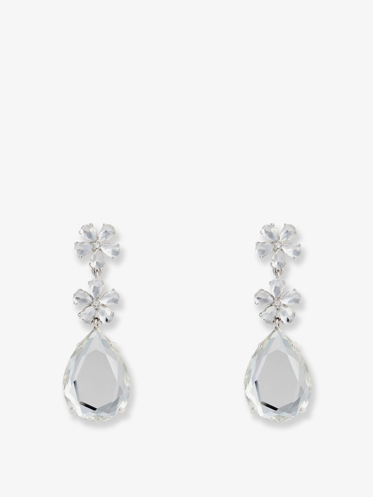 Crystal Flower Tiered Earrings