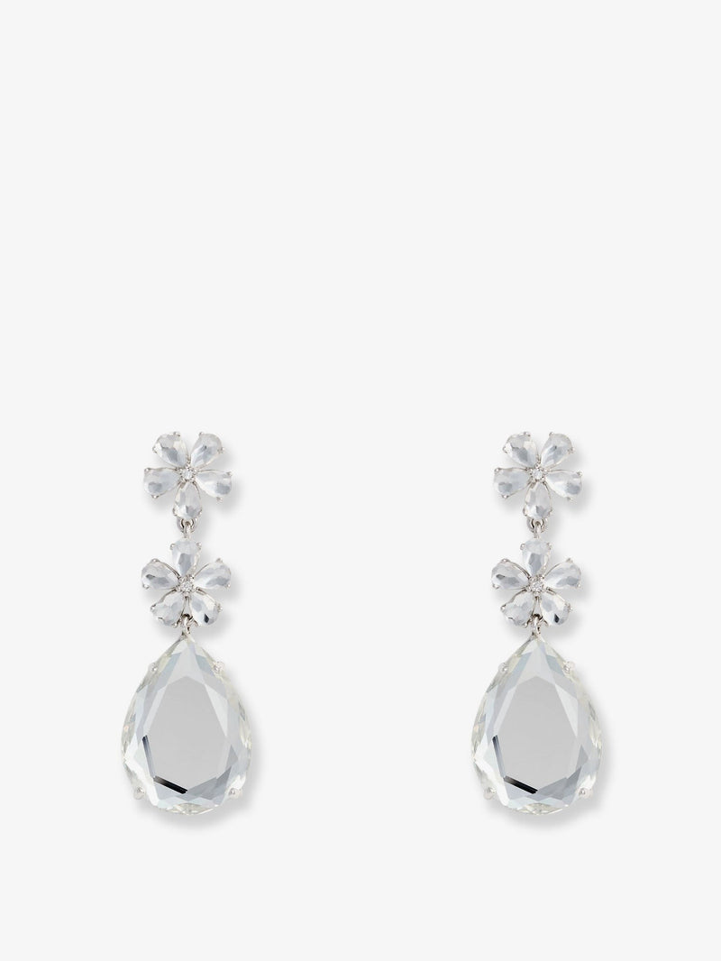 Crystal Flower Tiered Earrings