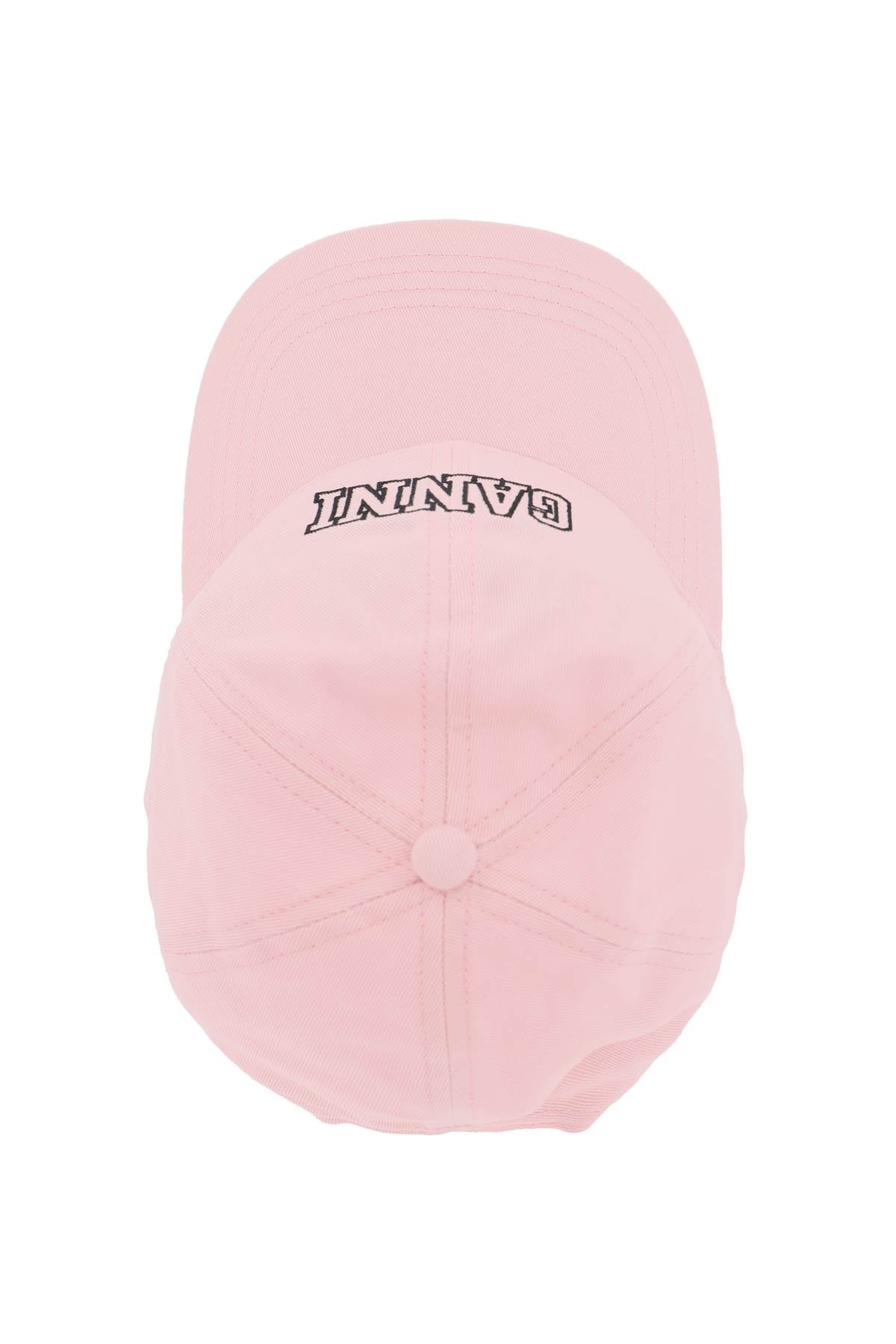 Ganni Baseball Cap With Logo Embroidery   Pink