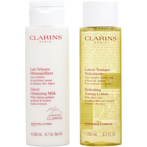 Clarins - Cleansing Duo (Normal or Dry Skin): Anti-Pollution Cleansing Milk 200ml/6.9oz + Toning Lotion with Camomile 200ml/6.8oz --2pcs
