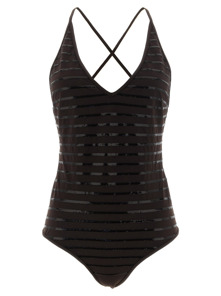 'Dazzling Stripes' one-piece swimsuit