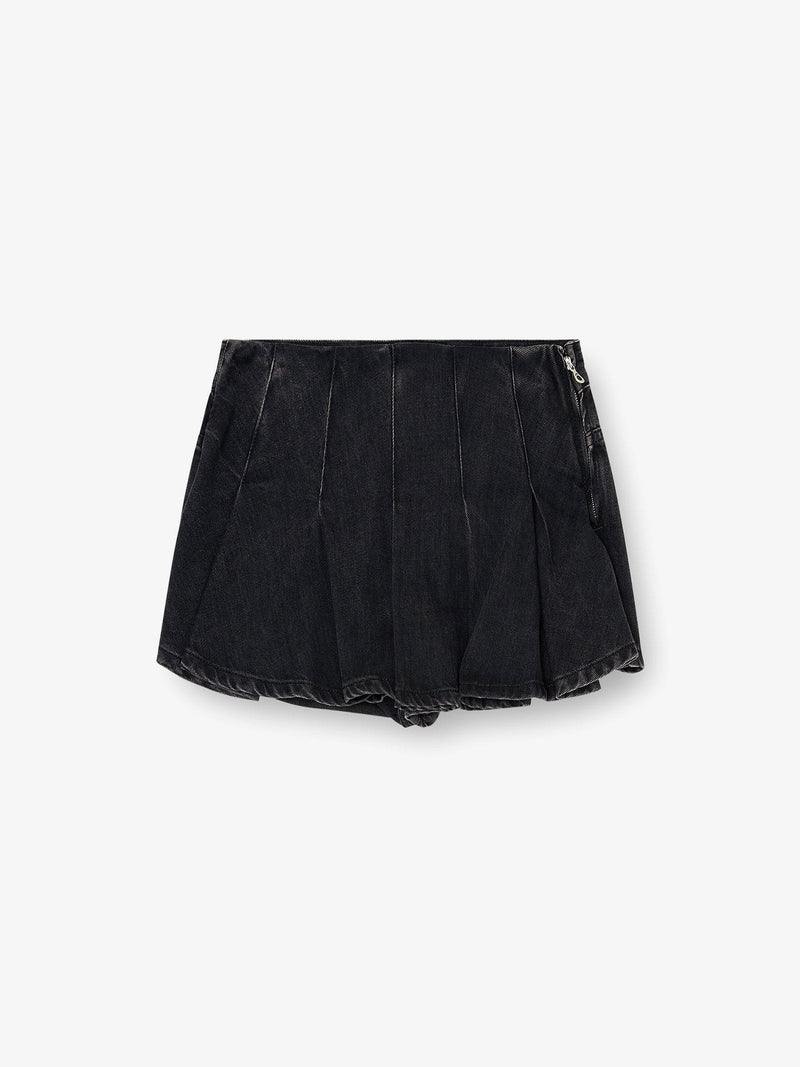 DE-ROX pleated denim shorts
