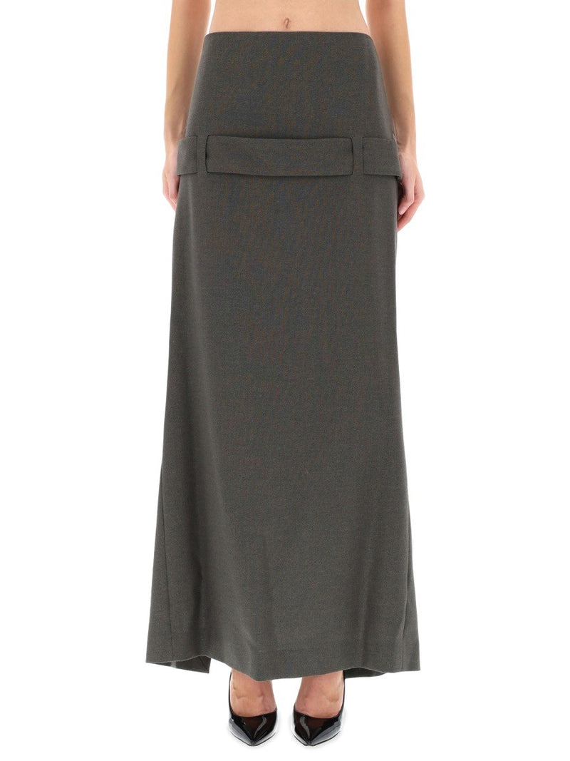 DECONSTRUCTED SKIRT WITH MARTINGALE DETAIL