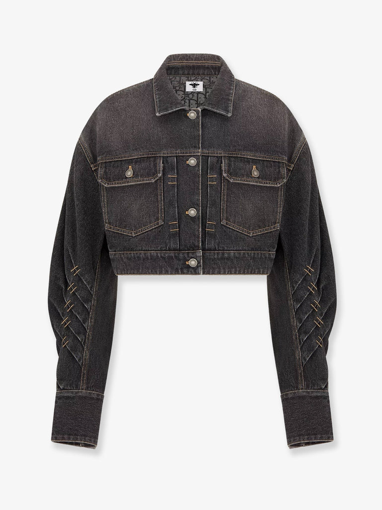 Denim jacket with bustier detail