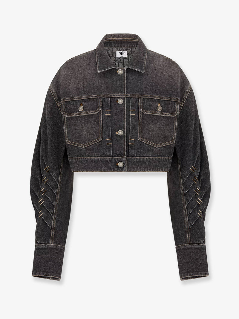 Denim jacket with bustier detail