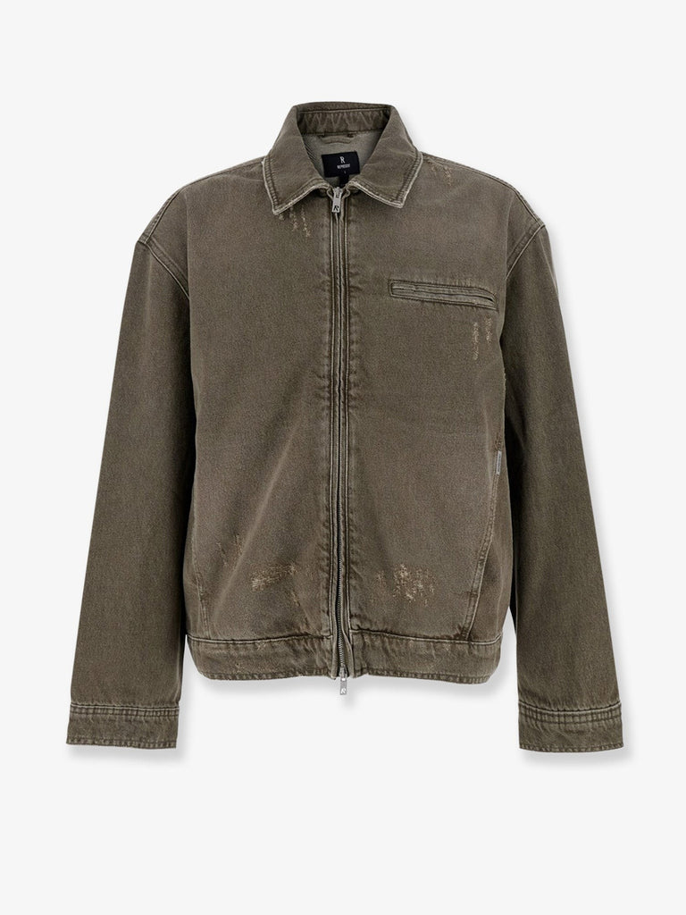 Denim jacket with distressed effect