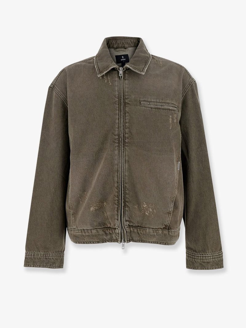 Denim jacket with distressed effect