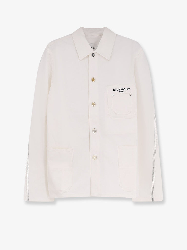 Denim jacket with iconic lettering logo on the front