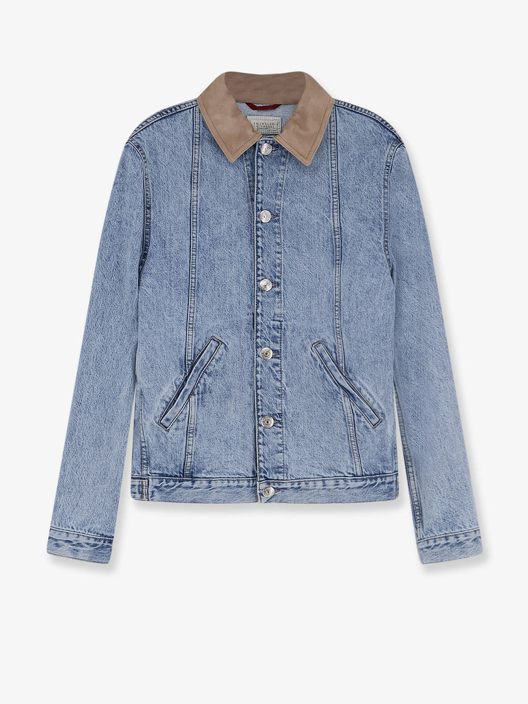 Denim Jacket with suede collar