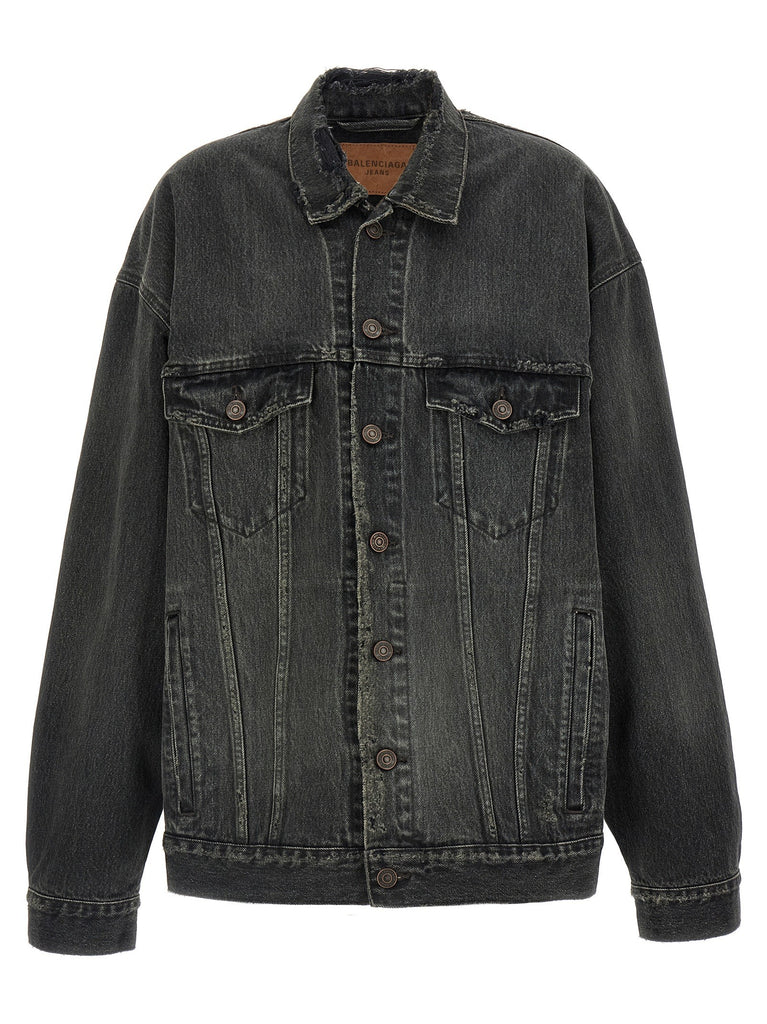 Denim jacket with used effect