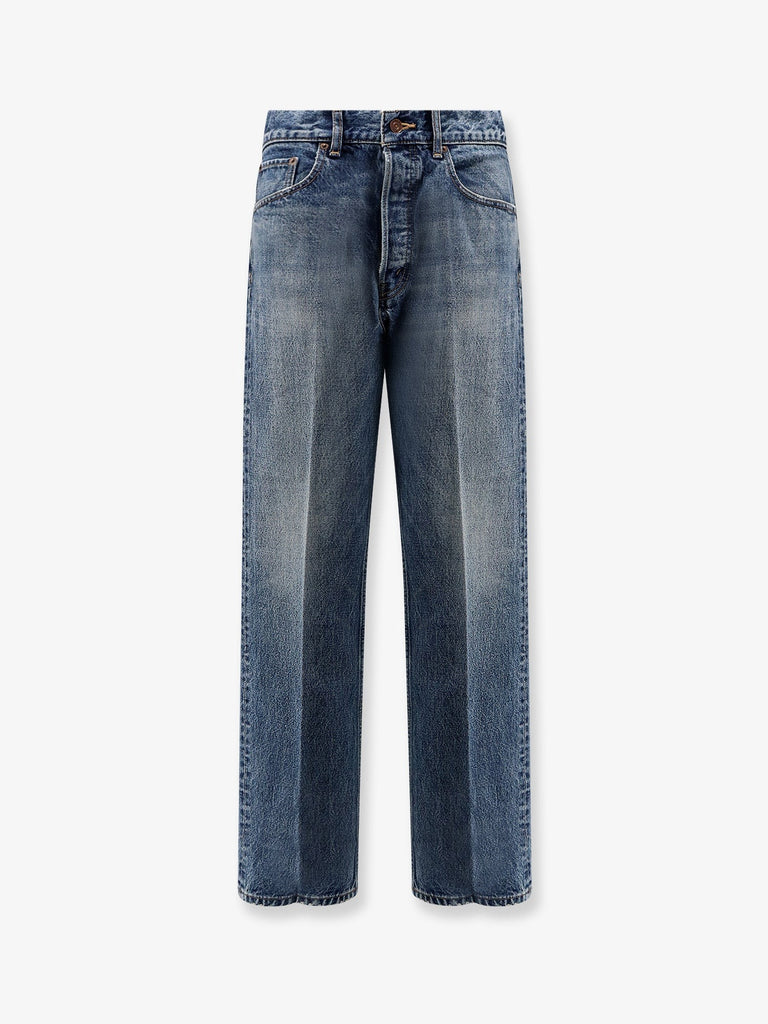 Denim jeans with back logo label