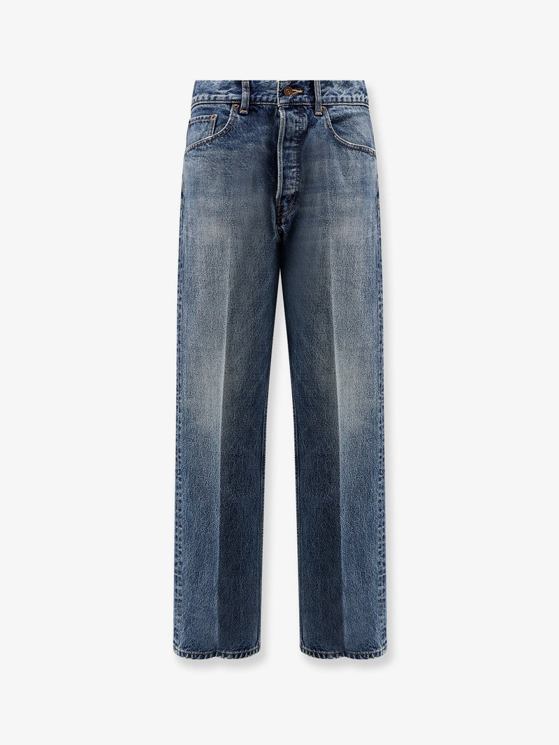 Denim jeans with back logo label
