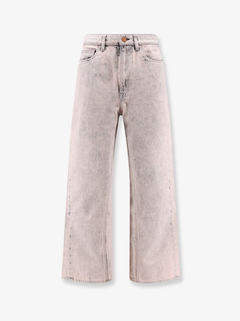 Denim jeans with bleached pattern