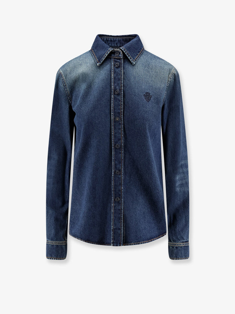 Denim shirt with embroidery