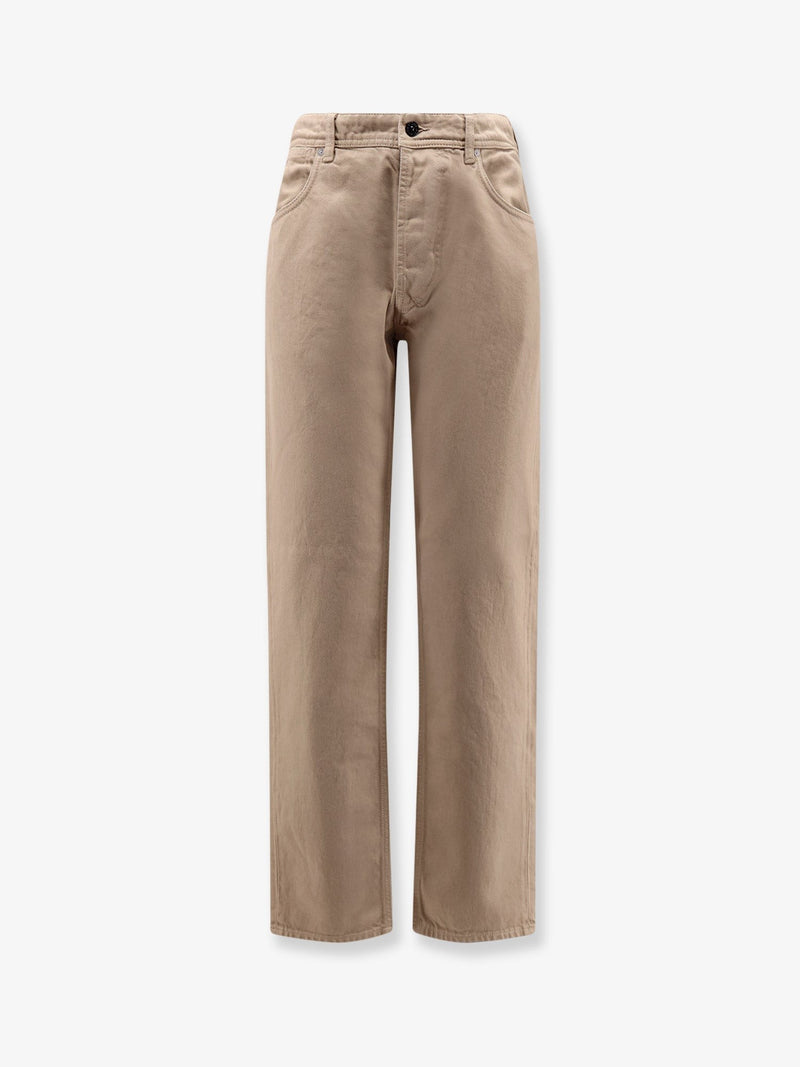 Denim trousers with logo patch on the back