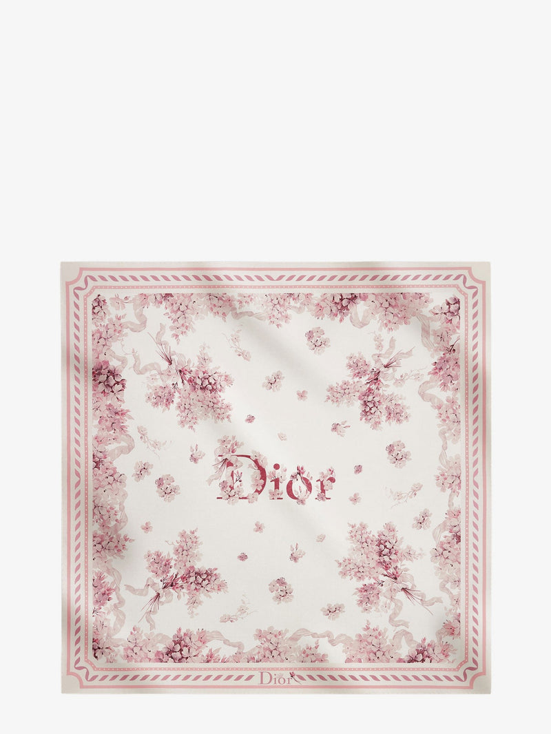 Dior Lilac Bouquet Print Silk foulard