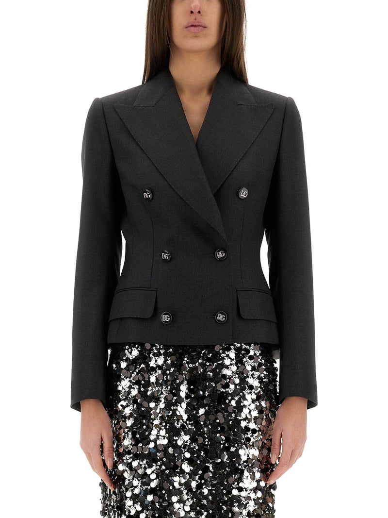 DOLCE DOUBLE-BREASTED JACKET WITH DG LOGO BUTTONS