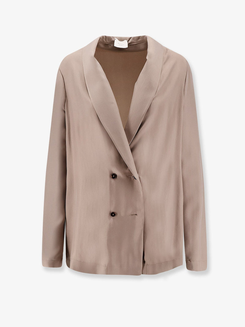 Double-breasted silk blazer