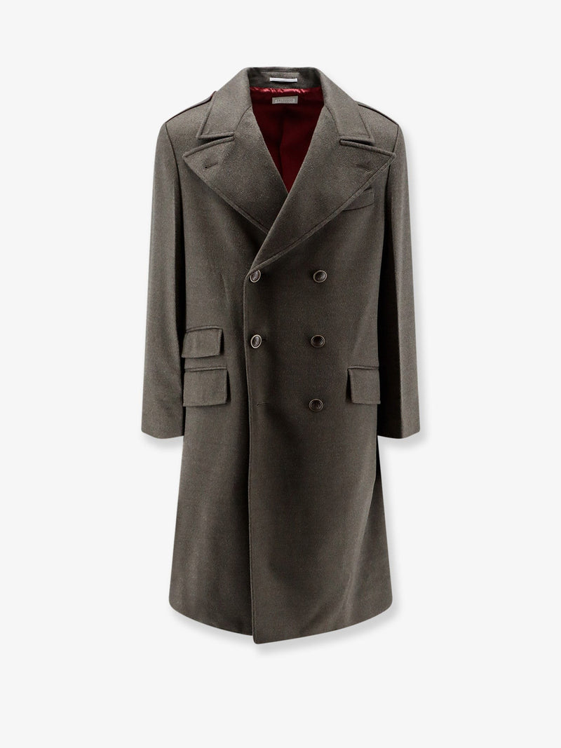 Double-breasted virgin wool coat