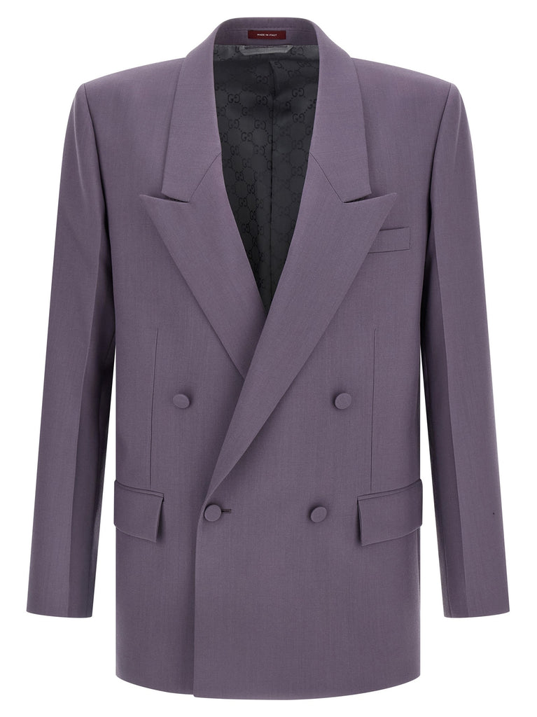 Double-breasted wool blazer