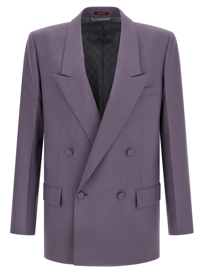 Double-breasted wool blazer