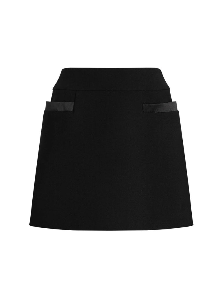 DOUBLE CREPE BASQUE SKIRT