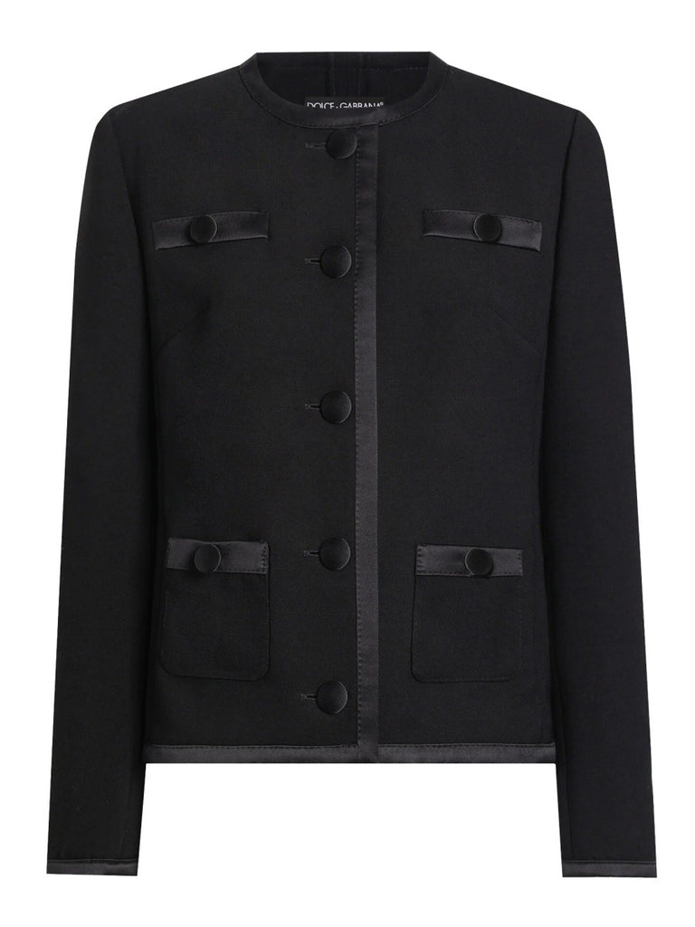 DOUBLE CREPE SINGLE-BREASTED JACKET