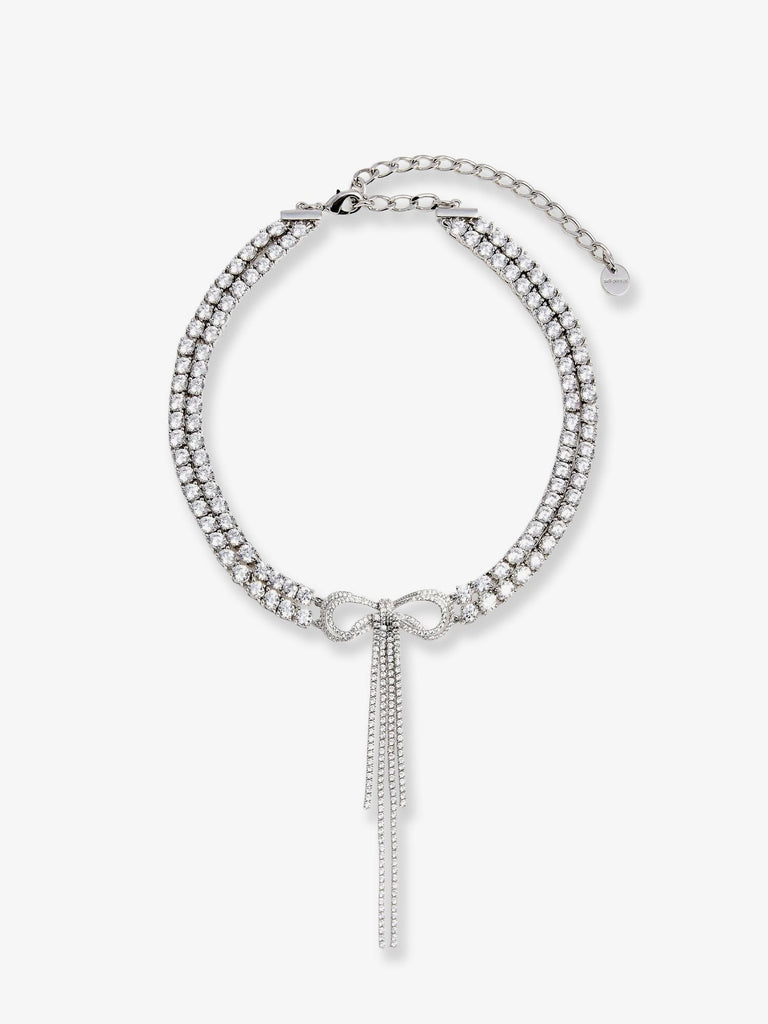Double Crystal Bow Choker