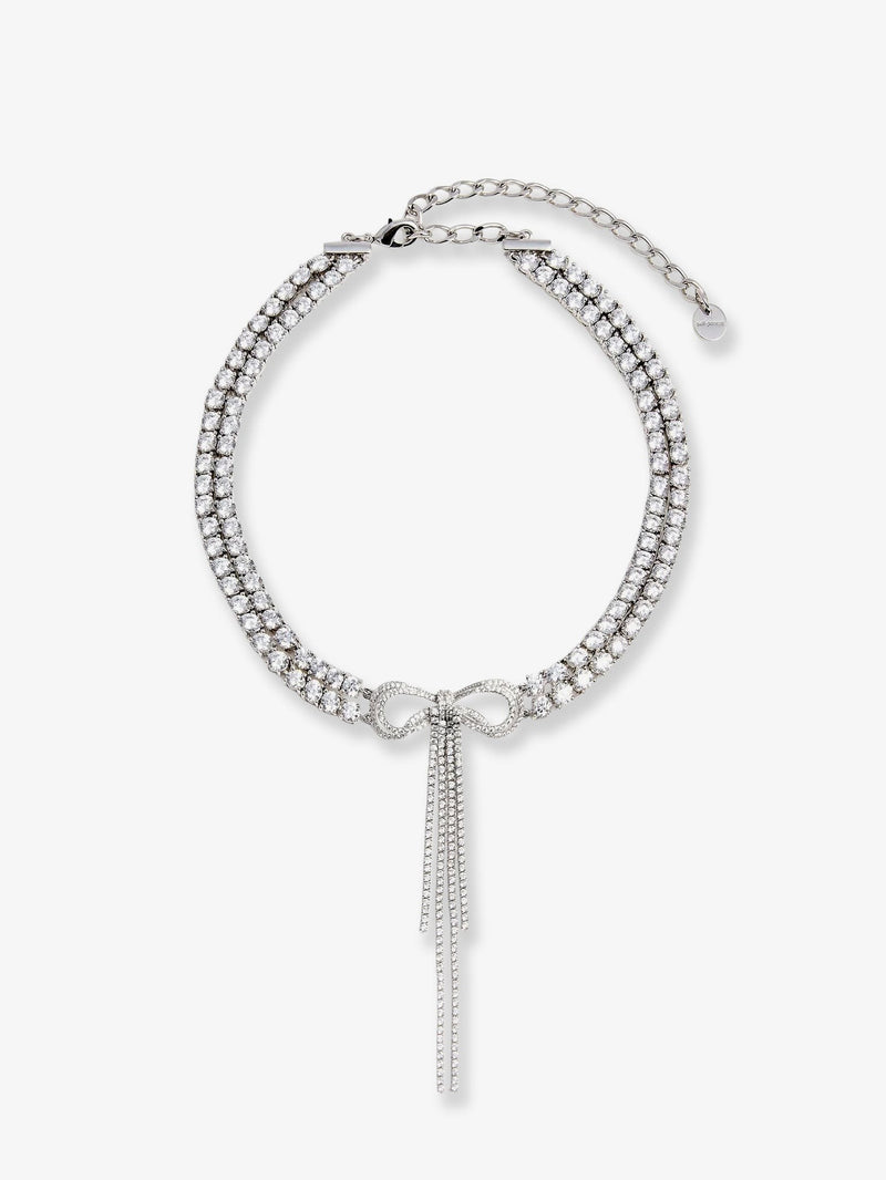 Double Crystal Bow Choker
