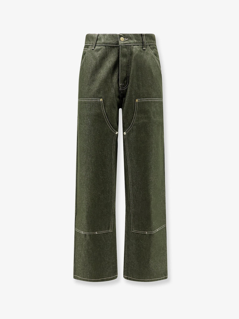 Double Knee green denim trousers