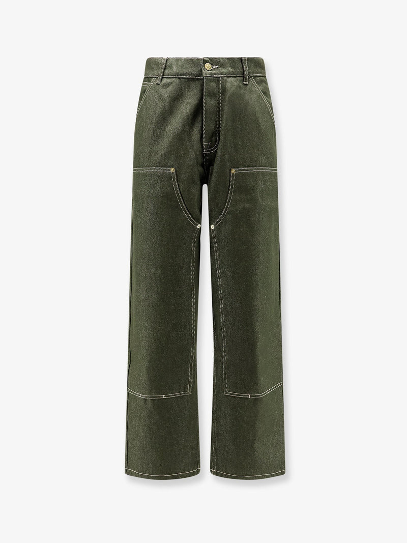 Double Knee green denim trousers