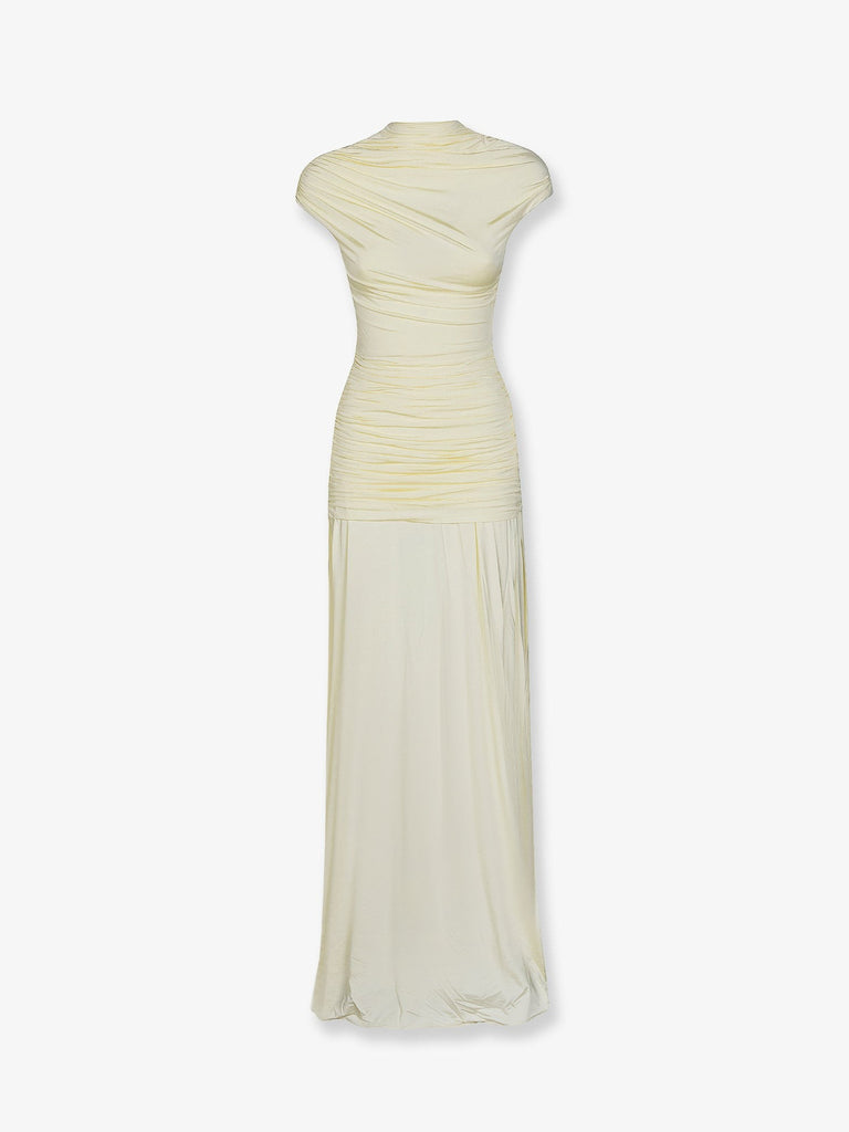 Draped jersey long dress