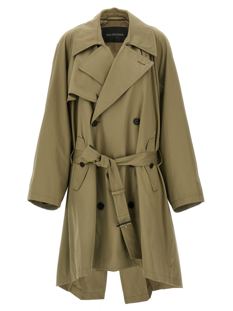 'Draped Neck' trench coat