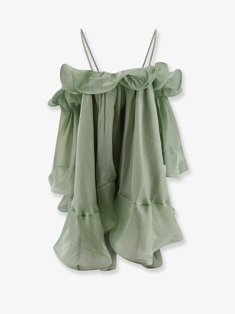 Dress with rouches