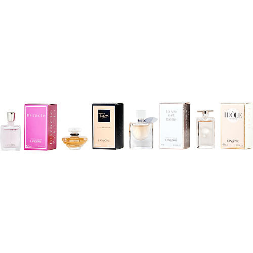 LANCOME VARIETY - 4 PIECE MINI VARIETY WITH LA VIE EST BELLE & TRESOR & MIRACLE & IDOLE AND ALL ARE EAU DE PARFUM MINIS