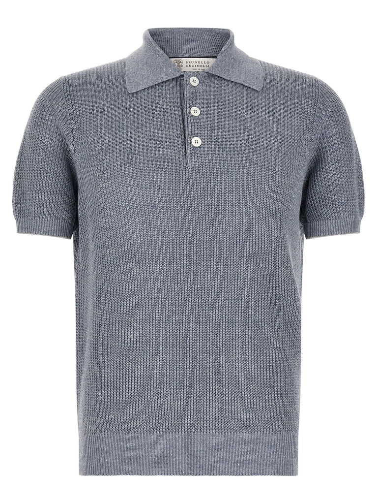 English half-ribbed polo shirt