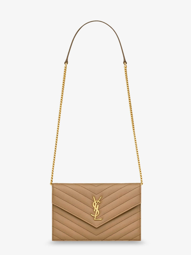 Envelope leather shoulder bag