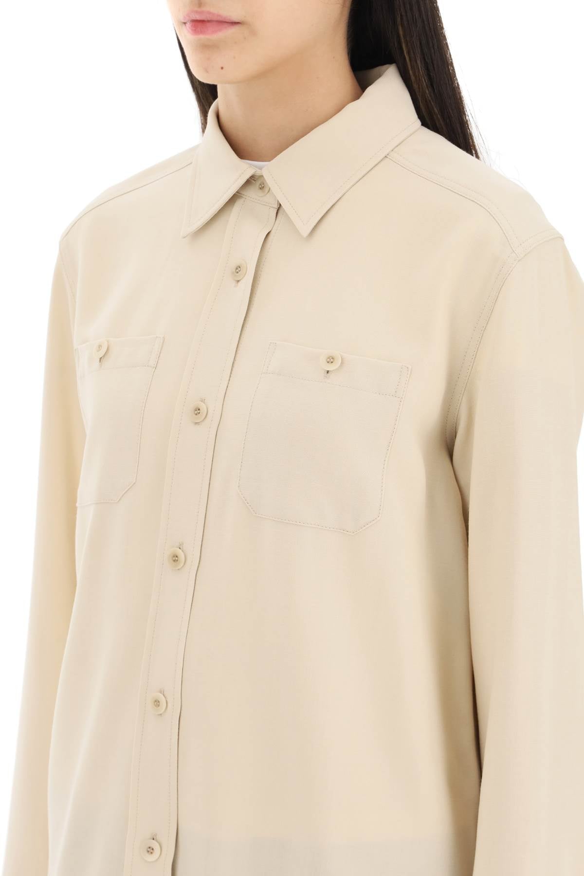 A.P.C. 'Chloe' Wool And Viscose Overshirt   Beige