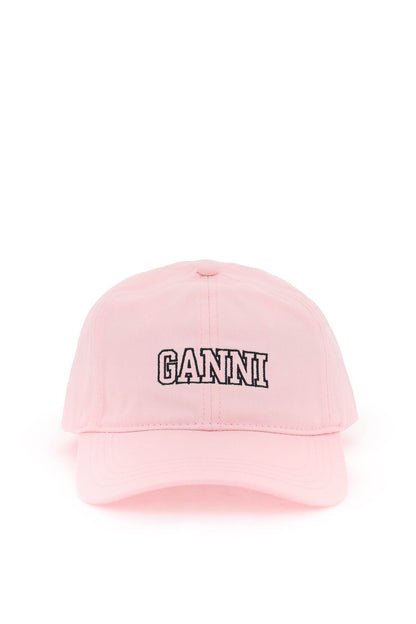 Ganni Baseball Cap With Logo Embroidery   Pink