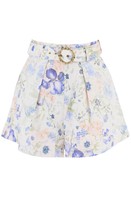 Zimmermann Replace With Double Quotefloral Linen Nature Shorts For   White