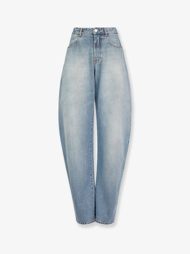 Faded blue denim jeans