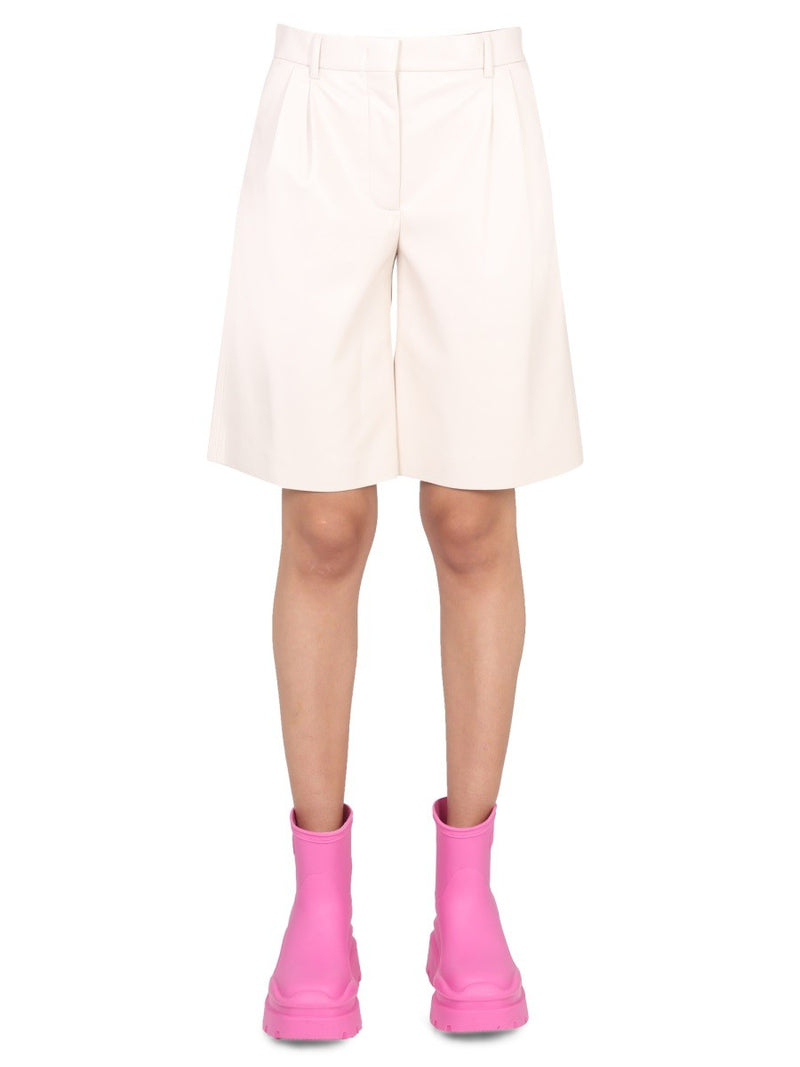 FAUX LEATHER BERMUDA SHORTS
