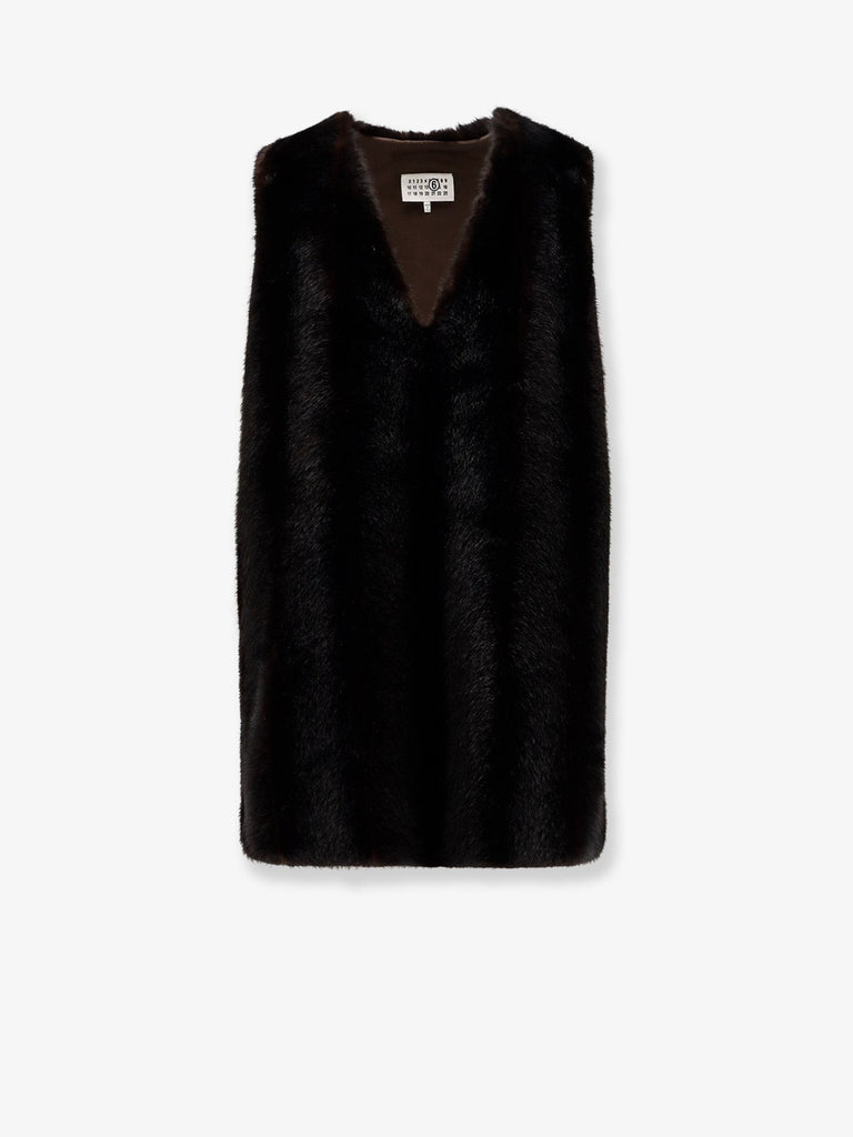 Faux shearling short dress