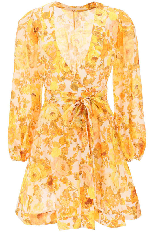 Zimmermann 'Raie Wrap' Mini Dress   Orange